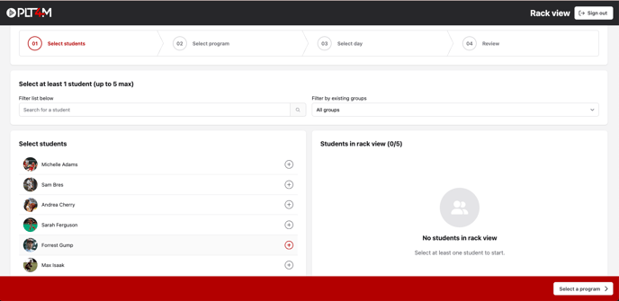 Rack View selection_full screen